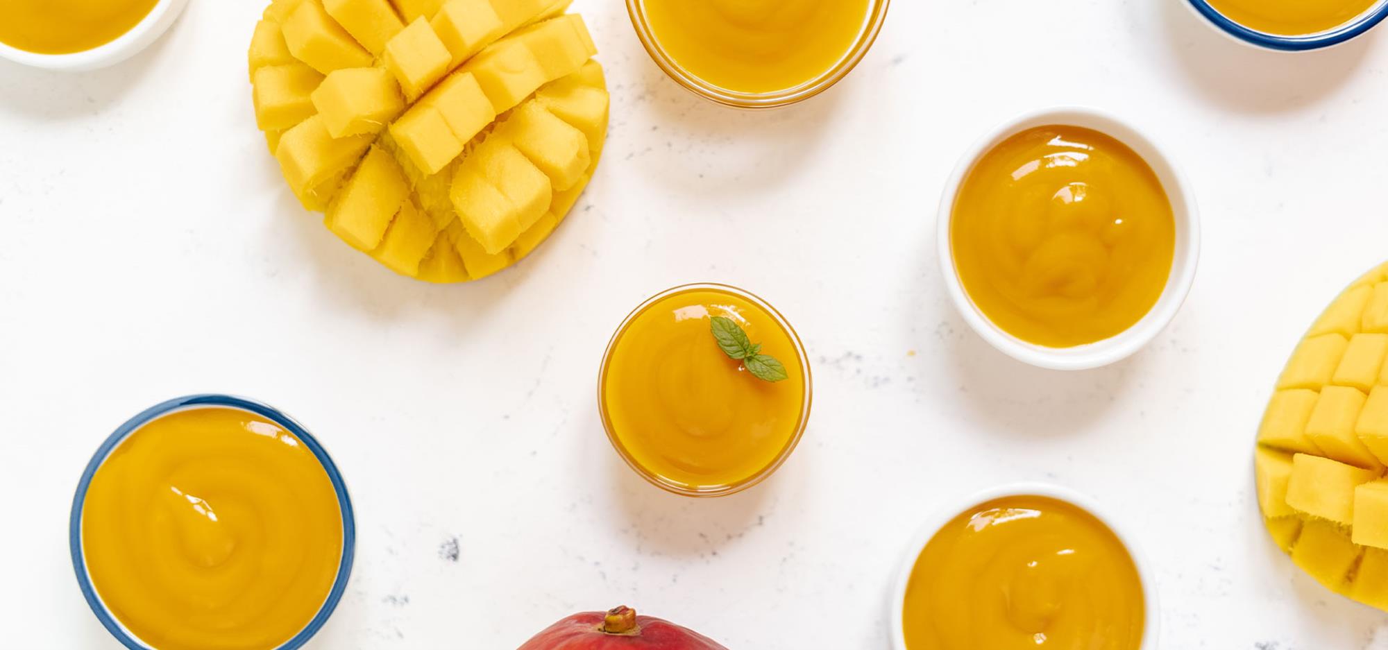 photo showing a range of sliced mangoes and mango products