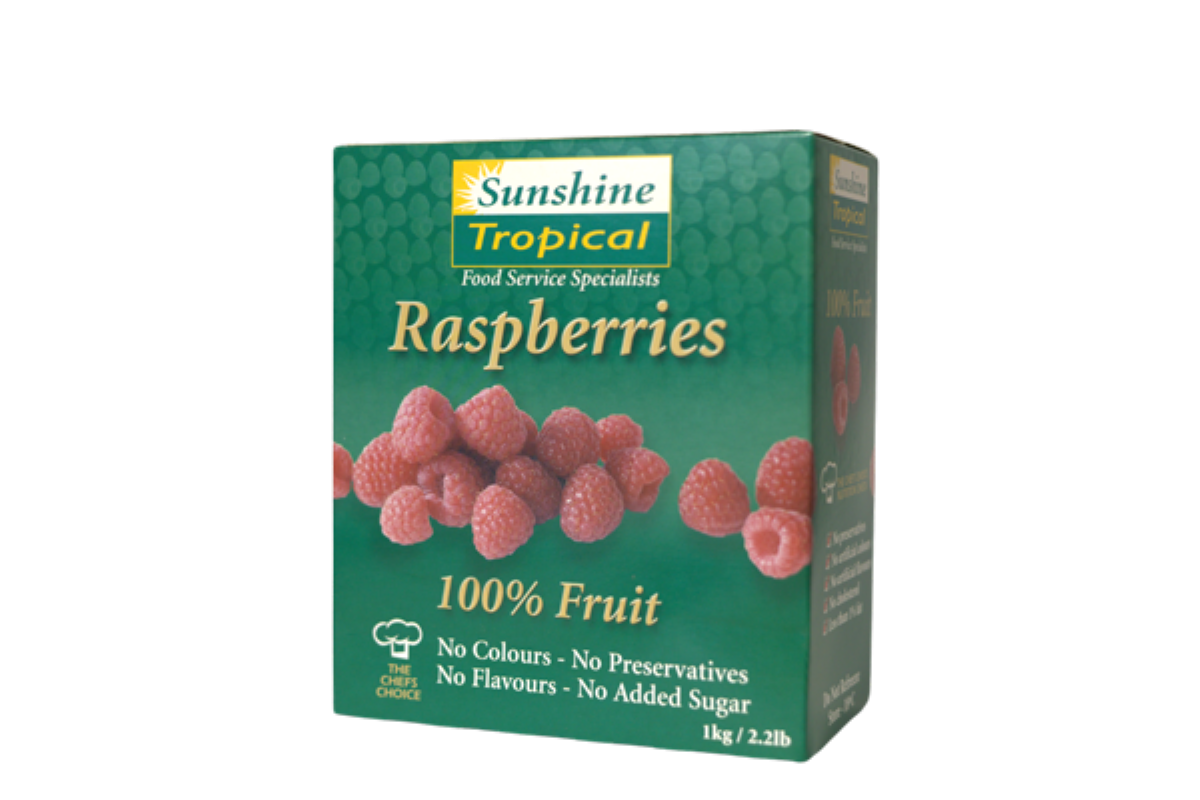 1kg box of frozen raspberries